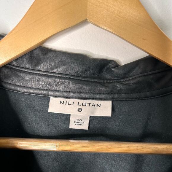 Nili Lotan x Target Avant Garde Faux Leather Button-Down Shirt Jacket Women’s 4X - Picture 4 of 10
